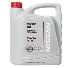Купить МАСЛО МОТОРНОЕ СИНТЕТИЧЕСКОЕ NISSAN MOTOR OIL 5W-30 5Л (KE900-99943) KE900-99943R