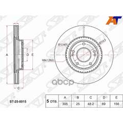 Купить ДИСК ТОРМОЗНОЙ ПЕРЕД HYUNDAI SONATA 19- ST250015