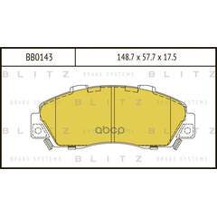 Купить КОЛОДКИ ТОРМОЗНЫЕ ДИСКОВЫЕ ПЕРЕДНИЕ HONDA ACCORD/LEGEND/PRELUDE 93- BB0143