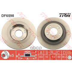 Купить ДИСК ТОРМОЗНОЙ ЗАДНИЙ MITSUBISHI OUTLANDER III (302ММ) DF6598