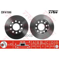 Купить ДИСК ТОРМОЗНОЙ ЗАДНИЙ AUDI A4 (B6, B7) DF4186