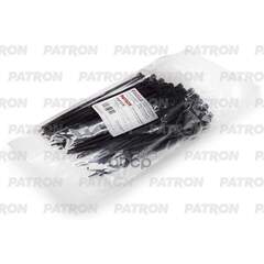 Купить КОМПЛЕКТ ПЛАСТИКОВЫХ ХОМУТОВ 3.6 Х 150 ММ, 100 ШТ, NYLON 6.6, ЧЕРНЫЕ PATRON P36150B