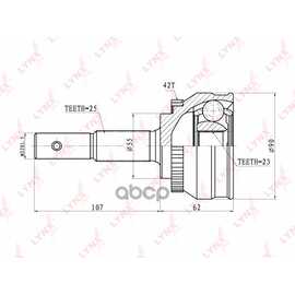 Купить ШРУС НАРУЖНЫЙ (КОМПЛ.) NISSAN ALMERA (N15) 95-00 /ABS+ LYNXAUTO CO-5738A