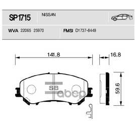 Купить КОЛОДКИ ПЕРЕДНИЕ SANGSIN BRAKE SP1715