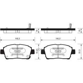 Купить КОЛОДКИ ТОРМОЗНЫЕ ПЕРЕДНИЕ SANGSIN BRAKE SP1232