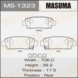 Купить КОЛОДКИ ЗАДНИЕ TOYOTA AVALON MASUMA MS-1323