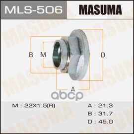 Купить ГАЙКА ШРУСА 22X1,5X21/ 32 MASUMA MLS-506