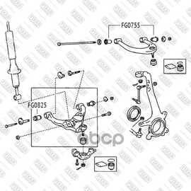 Купить САЙЛЕНТБЛОК ПЕРЕДНЕГО ВЕРХНЕГО РЫЧАГА ПЕРЕДНИЙ TOYOTA 4RUNNER/LAND CRUISER PRADO 120 02->LEXUS GX FIXAR FG0755