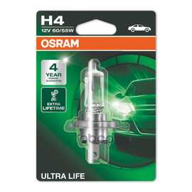 Купить H4 12V (60/55W) ЛАМПА ULTRA LIFE [УВЕЛИЧ. В 3 РАЗА СРОК СЛУЖБЫ] 1 ШТ. В БЛИСТЕРЕ