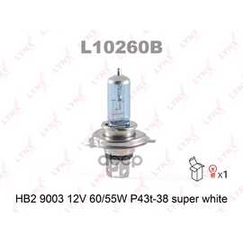 Купить ЛАМПА 12V HB2 60/55W P43T LYNXAUTO SUPER WHITE 1 ШТ. КАРТОН L10260B