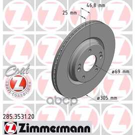 Купить ДИСК ТОРМОЗНОЙ ПЕРЕДНИЙ С ПОКРЫТИЕМ COAT Z HYUNDAI I30/TUCSON 15-> / KIA SPORTAGE 15-> ZIMMERMANN 285.3531.20