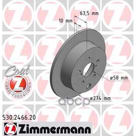 Купить ДИСК ТОРМОЗНОЙ ЗАДНИЙ С ПОКРЫТИЕМ ZIMMERMANN 530.2466.20