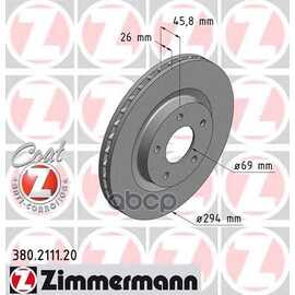 Купить ДИСК ТОРМ ПЕР. ВЕНТ MITSUBISHI ASX (GA_W_) 1.6-2.2 05.2010- ZIMMERMANN 380211120