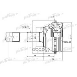 Купить ШРУС НАРУЖНЫЙ С КОЛЬЦОМ ABS 35X71.5X29 ABS54T FIAT DUCATO RUSSIA 08-  PCV1334