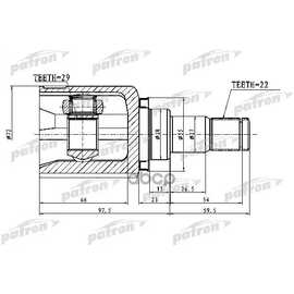 Купить ШРУС ВНУТРЕННИЙ 22X38X29 CHEVROLET AVEO (T200) 03-08 PCV1750