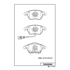 Купить КОЛОДКИ ТОРМОЗНЫЕ ПЕР. (С АНТИСКРИПНОЙ ПЛАСТИНОЙ) VAG D30000MH