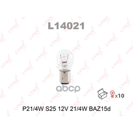 Купить ЛАМПА НАКАЛИВАНИЯ P21/4W S25 12V 21/4W BAZ15D  L14021