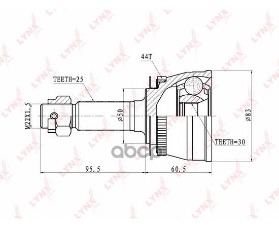 Купить ШРУС НАРУЖНЫЙ LYNXAUTO CO-3628A