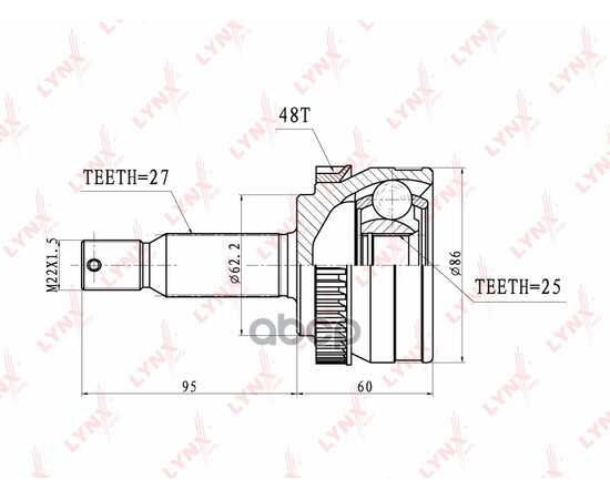 Купить ШРУС НАРУЖНЫЙ LYNXAUTO CO-3626A