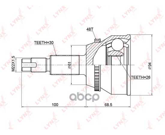 Купить ШРУС НАРУЖНЫЙ (КОМПЛ.) LEXUS RX II 300/330/350 03-09 LYNXAUTO CO-3759A