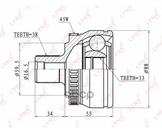 Купить ШРУС НАРУЖНЫЙ (КОМПЛ.) AD A3 A6 VW G4 G5 B5 B6 TIGUAN LYNXAUTO CO-1203A