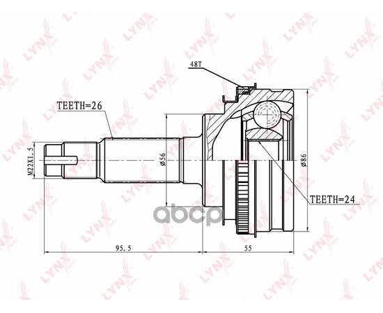 Купить ШРУС НАРУЖНЫЙ LYNXAUTO CO-7509A