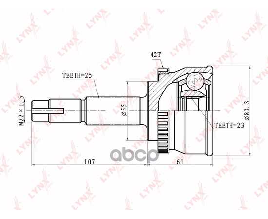 Купить ШРУС НАРУЖНЫЙ ПОДХОДИТ ДЛЯ NISSAN ALMERA(N15) 2.0 96-00/SUNNY/SENTRA 1.6-2.2 98-00 CO-5722A