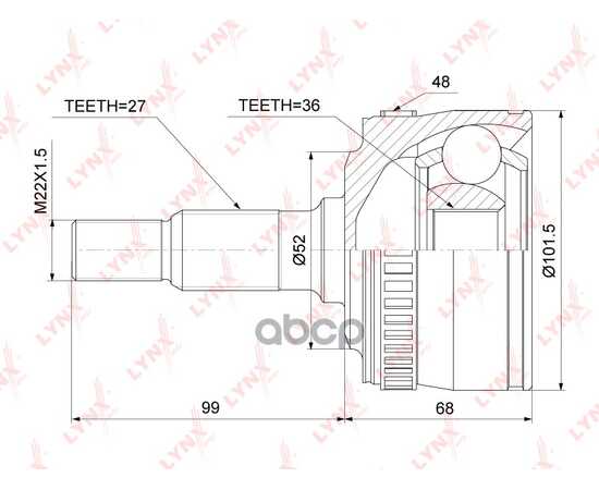 Купить ШРУС НАРУЖНЫЙ LYNXAUTO CO-5302A