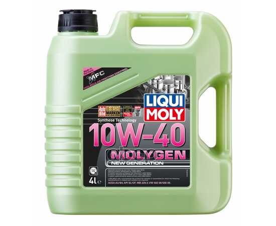 Купить МАСЛО МОТОРНОЕ LIQUI MOLY MOLYGEN NEW GENERATION 10W-40 ПОЛУСИНТЕТИЧЕСКОЕ 4 Л 8538/9060