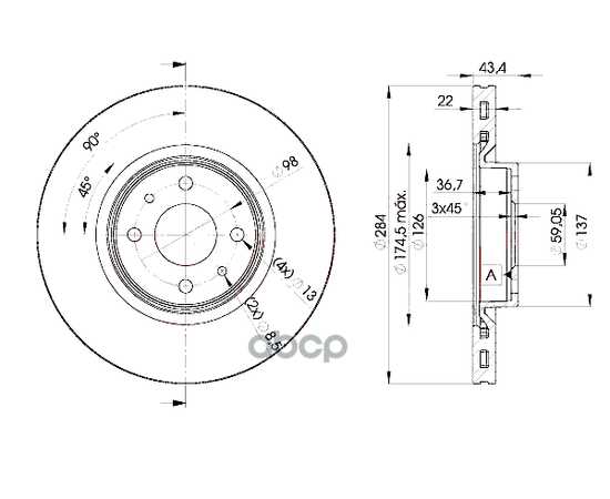 Купить ДИСК ТОРМОЗНОЙ ПЕРЕДНИЙ FIAT ICER 78BD0356-2