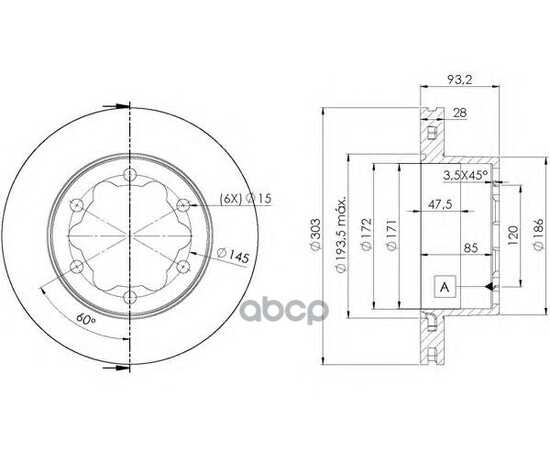 Купить ДИСК ТОРМОЗНОЙ ЗАДНИЙ MB SPRINTER/VW CRAFTER 30-50 06-> /VENT D=303MM ICER 78BD0192-1