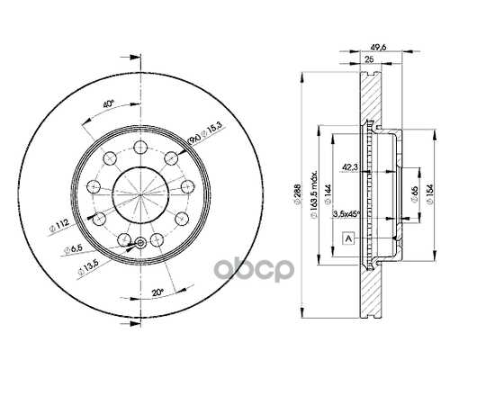 Купить ДИСК ТОРМОЗНОЙ ПЕРЕДНИЙ VW AD ВЕНТ ICER 78BD5615-2