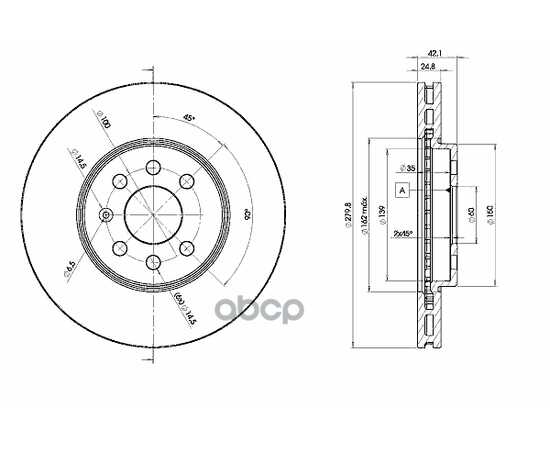 Купить ДИСК ТОРМОЗНОЙ ПЕРЕДНИЙ OPEL ASTRA H/MERIVA 4 ОТВ. ICER 78BD9001-2