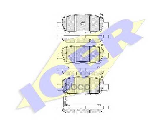 Купить КОЛОДКИ ЗАДНИЕ NISSAN QASHQAI/X-TRAIL 07->/RENAULT KOLEOS 08-> ICER 181509