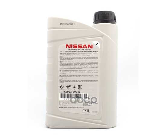 Купить ЖИДКОСТЬ ТОРМОЗНАЯ NISSAN BRAKE FLUID DOT-4 1Л KE903-99932