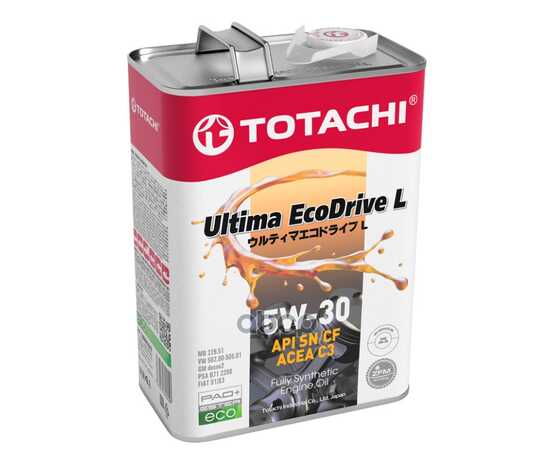 Купить МАСЛО МОТОРНОЕ TOTACHI ULTIMA ECODRIVE L FULLY SYNTHETIC SN/CF 5W-30 СИНТЕТИЧЕСКОЕ 4 Л 4562374690929