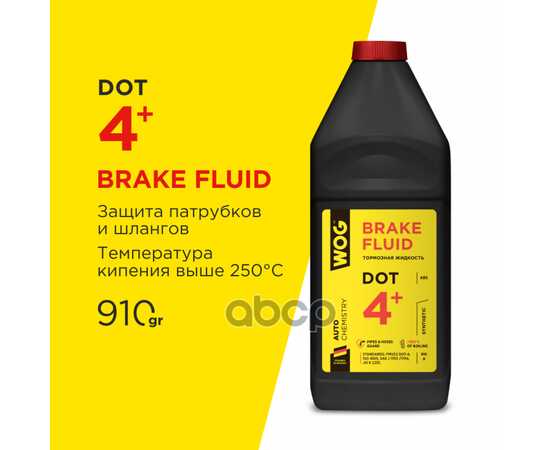 Купить ЖИДКОСТЬ ТОРМОЗНАЯ WOG BRAKE FLUID DOT4+ 1 Л WGC0141