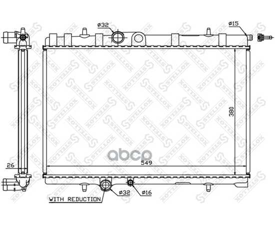 Купить РАДИАТОР СИСТЕМЫ ОХЛАЖДЕНИЯ CITROEN XSARA, PEUGEOT 307 1.6/2.0 16V 00> STELLOX 1025064_SX