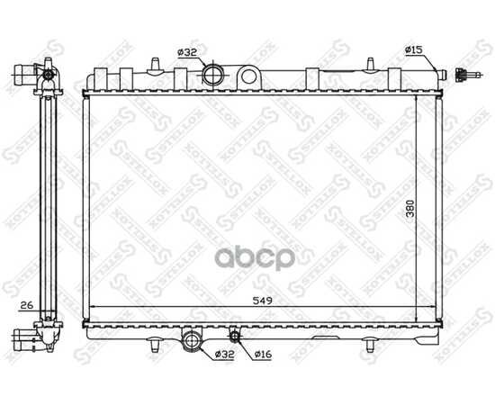 Купить РАДИАТОР СИСТЕМЫ ОХЛАЖДЕНИЯ CITROEN XSARA, PEUGEOT 307 1.6/2.0 16V 00> STELLOX 1025064_SX