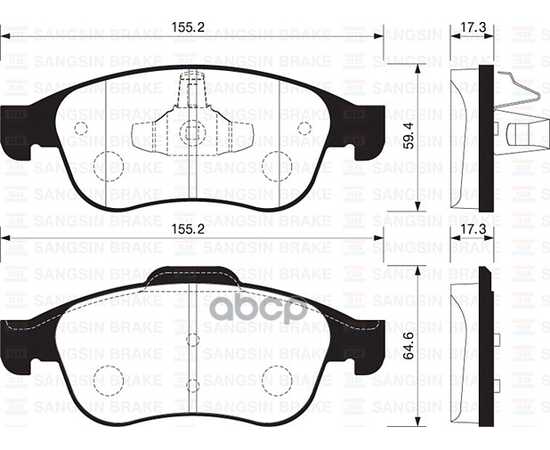 Купить КОЛОДКИ ТОРМОЗНЫЕ ПЕРЕДНИЕ SANGSIN BRAKE SP1390