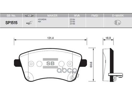 Купить КОЛОДКИ ПЕРЕДНИЕ KIA VENGA 2010-> SANGSIN BRAKE SP1515