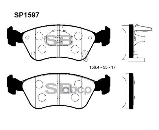 Купить КОЛОДКИ ТОРМОЗНЫЕ ПЕРЕДНИЕ SANGSIN BRAKE SP1597