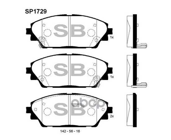 Купить КОЛОДКИ ТОРМОЗНЫЕ ПЕРЕДНИЕ SANGSIN BRAKE SP1729