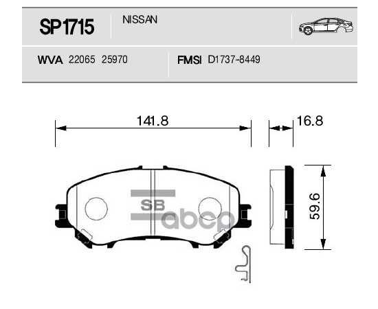 Купить КОЛОДКИ ПЕРЕДНИЕ SANGSIN BRAKE SP1715