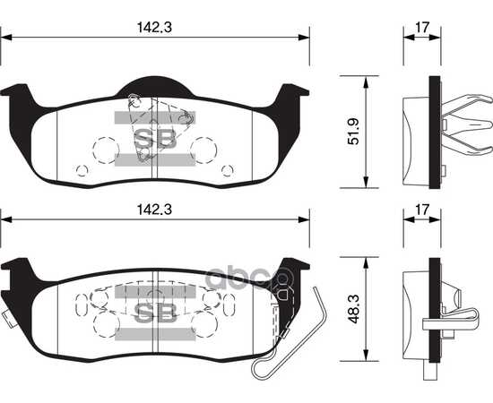 Купить КОЛОДКИ ТОРМОЗНЫЕ ЗАДНИЕ SANGSIN BRAKE SP1512