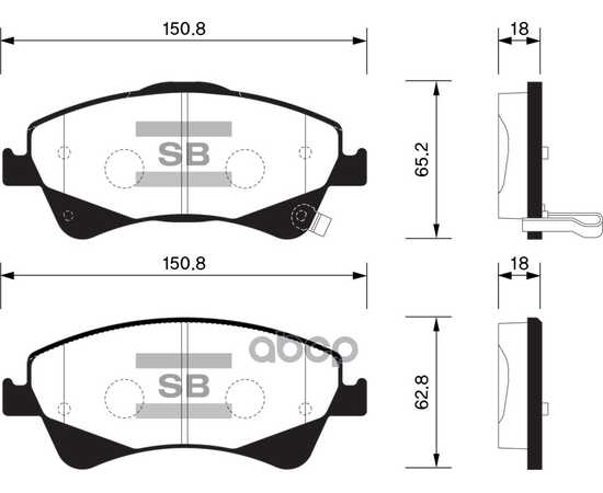 Купить КОЛОДКИ ТОРМОЗНЫЕ ПЕРЕДНИЕ SANGSIN BRAKE SP1580