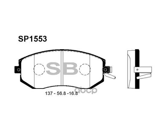 Купить КОЛОДКИ ТОРМОЗНЫЕ ПЕРЕДНИЕ SANGSIN BRAKE SP1553