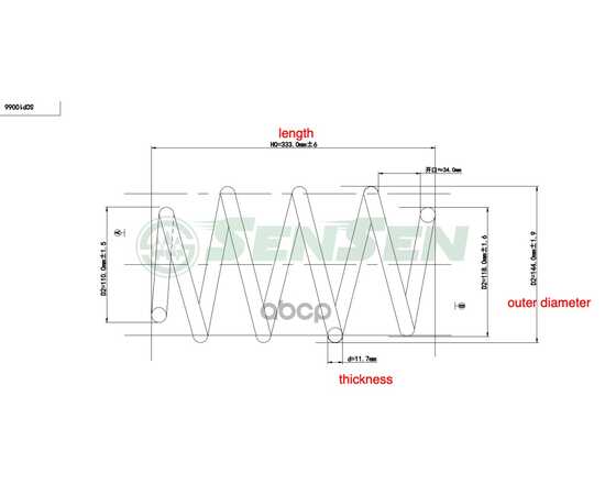 Купить ПРУЖИНА ПОДВЕСКИ ПЕРЕДНЯЯ NISSAN NOTE 06- 1.4 SENSEN SCP10066