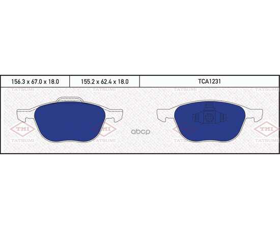 Купить КОЛОДКИ ТОРМОЗНЫЕ ДИСКОВЫЕ ПЕРЕДНИЕ FORD FOCUS/C-MAX 03->MAZDA 3 03->VOLVO S40 03-> TATSUMI TCA1231