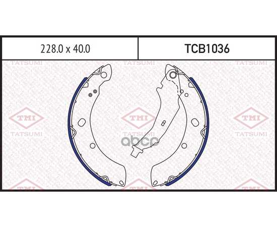 Купить КОЛОДКИ ТОРМОЗНЫЕ БАРАБАННЫЕ VW POLO SEDAN 11-> TATSUMI TCB1036